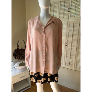 Violeta by Mango Pink Button Down Shirt Plus Size XL